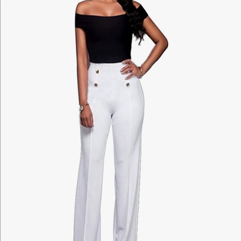 Sailor style flare slacks